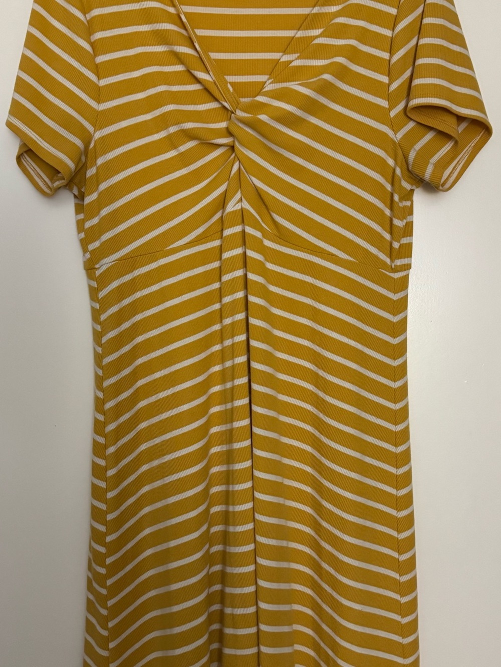 Vintage torrid Yellow and White Striped Ribbed Top